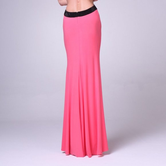 Halter Neck Sheath Shape Long Evening Dress CD8110 - Picture 3 of 5